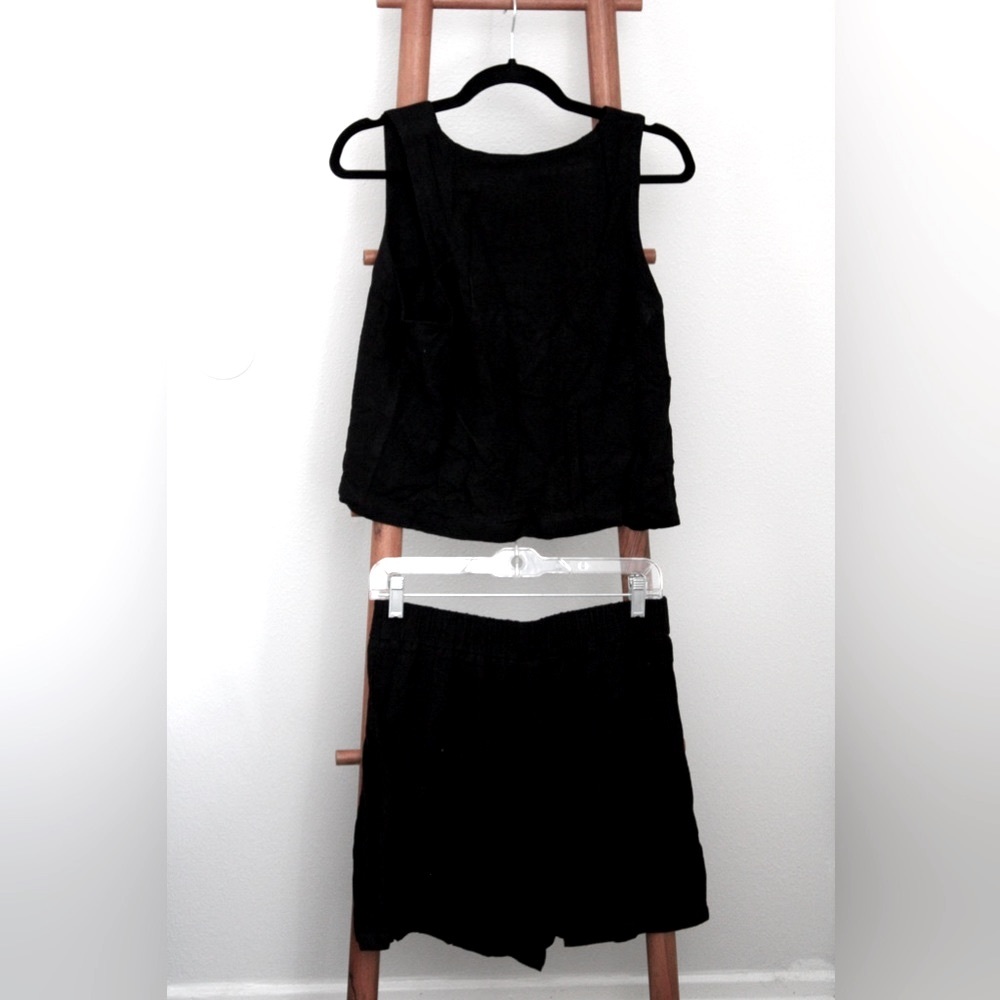Black Tank and Shorts Set.